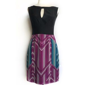 Trina Turk Chevron Coda Silk Dress Size 0 EUC